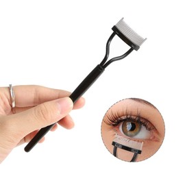 Inralimot Eyelash Comb Eyebrow Brush Eyelash Separator Mascara Applicator Eyelash Definer With Comb Cover Arc Designed Cosmetic Brushes Tool Black