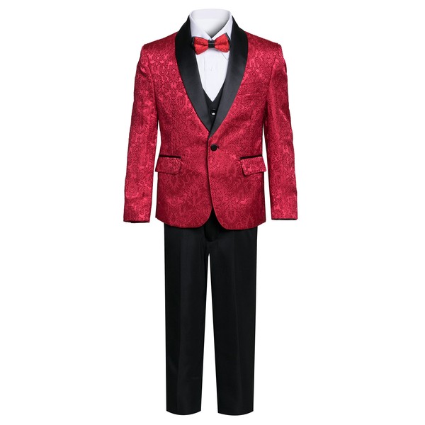 Boys Premium Paisley Patterned Shawl Lapel Tuxedos - Many Colors