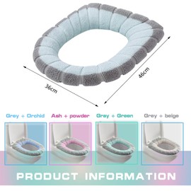 Pack of 4 Toilet Seat Warmers Toilet Seat Covers Washable Cloth Toilet Seat Cover Pads Washable Built-in Plastic Ring Made of Fibre Fabric for Most Toilets Women Mums Elderly People