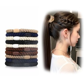 Pack of 10 Hair Scrunchies Bracelet Braided Hair Scrunchie Bracelet Braided Hair Bobbles for Girls Elastic Hair Bands Ponytail Holders for Thick and Curly Hair