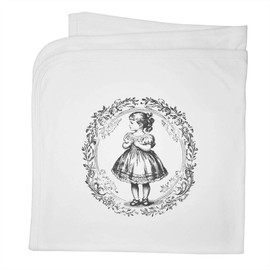 Azeeda 'Vintage Girl Standing in Circle Frame' Cotton Baby Blanket/Shawl (BY00039299)