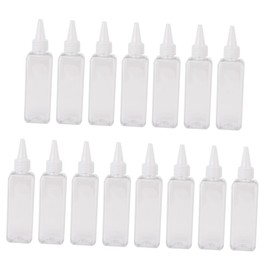 FRCOLOR 15pcs Travel Toiletry Bottles Plastic Hair Coloring Bottles Squeeze Cap for Hair Dye