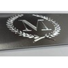 Silver Monogram Crest Car Tag Diamond Etched Engraved .040 Aluminum