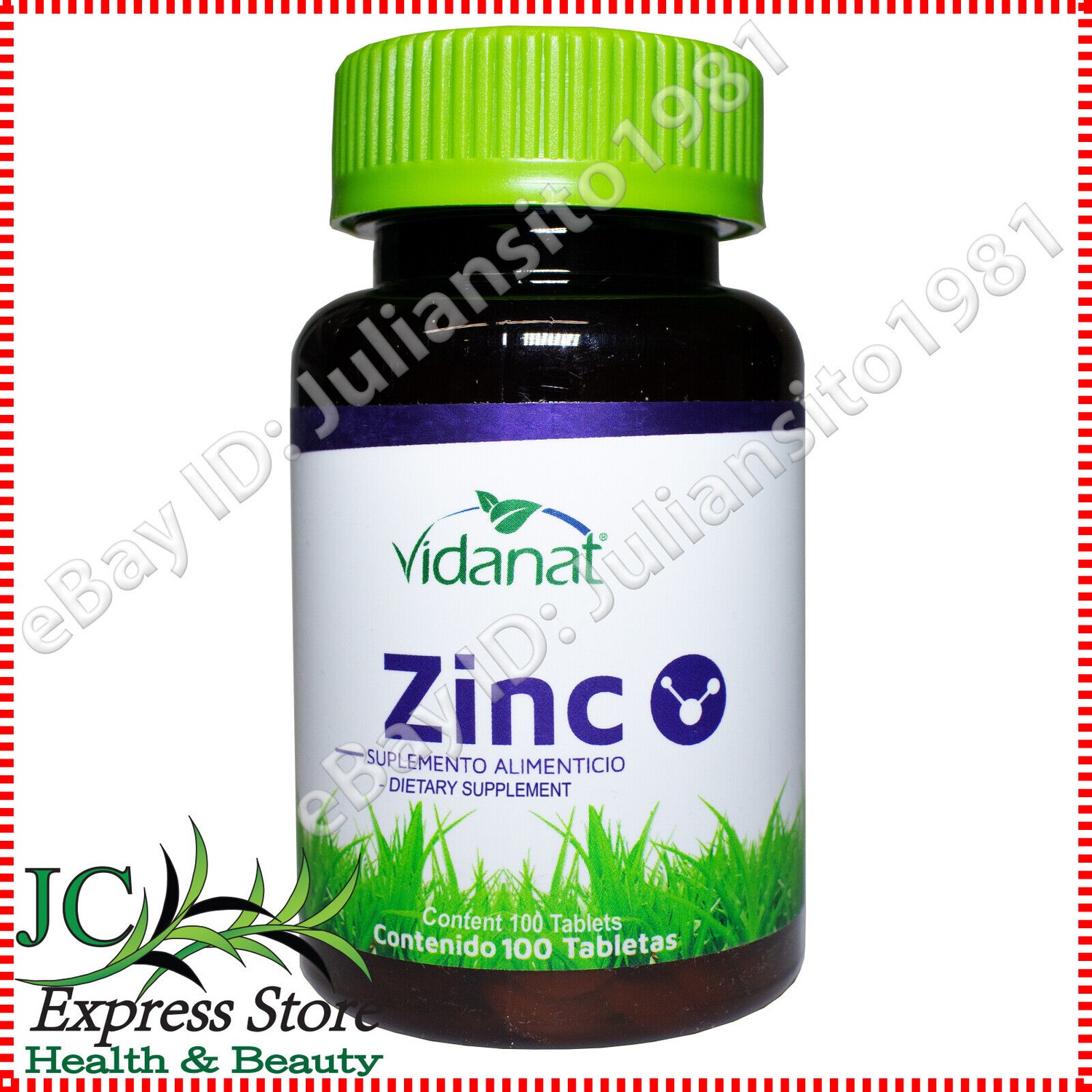 ZINC TABLETS 100 TABLETAS ZINC VIDANAT 100 TABLETS INFLUENZA GASTRIC