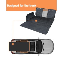 PETICON SUV Cargo Liner for Dogs with Mesh Window, Waterproof Pet Cargo Cover Dog Seat Mat for SUVs Sedans Vans with Bumper Flap Protector, Non-Slip, Large Size Universal Fit