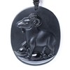 Bella Jade Chinese Zodiac Amulet/Talisman Pendant Necklace Made of Obsidian