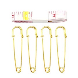 Firefly 30 Pcs Extra Large Safety Pins, 3" Heavy Duty Steel Metal Lock Pin Fasteners for Blankets, Skirts, Crafts, Kilts (Gold)