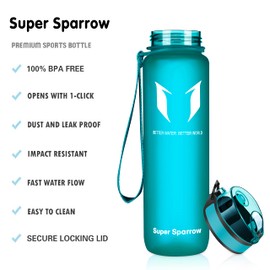 Super Sparrow Drinking Bottle - Tritan Water Bottle - 350 ml & 500 ml & 750 ml & 1000 ml - BPA-Free - Ideal Sports Bottle - Quick Water Flow, Sport, Water, Bike