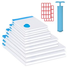 Vacuum Bags for Clothing, Duvets, Pack of 12 Vacuum Bags for Clothing, Travel Vacuum Bags with Pump, Vacuum Space Saver, Vacuum Bags for Clothing, Large Vacuum Bags, Compression Bags