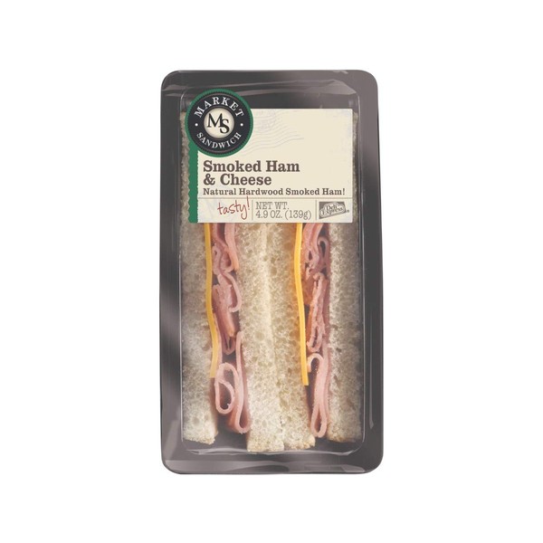 Deli Express Smoked Ham and Cheese Wedge Sandwich, 4.9 Ounce -- 10 per case.