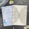 JOACHUUY 25 Laser hollowed out rose invitation cards for weddings,