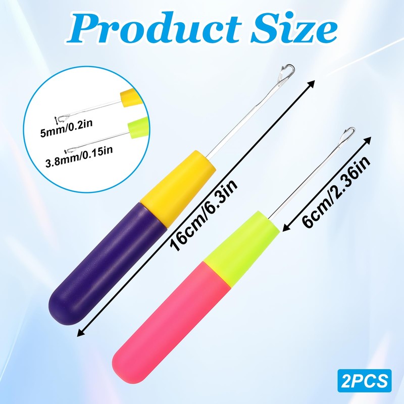 2 Packs Latch Hook Crochet Needle Latch Hook Tool, Latch