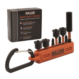 Railer Drywall Bit Set - Drywall Tool for Impact Drivers With a Storage Bit Holder. Include Screw Setter, Reduced Phillips Bit, and Bit Holder
