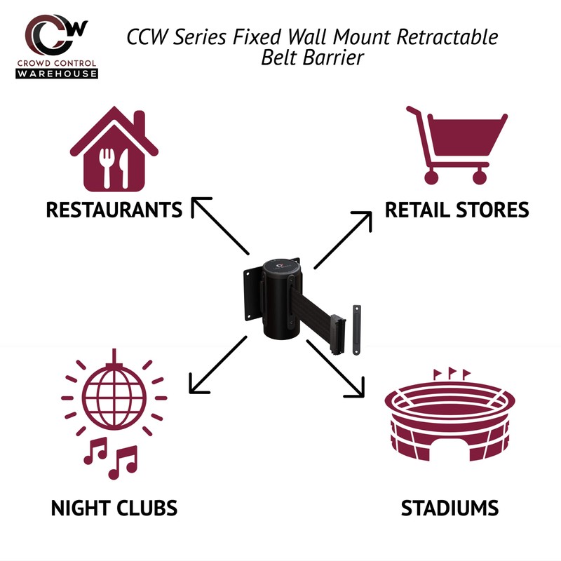 Crowd Control Warehouse - CCW Series WMB-125 Fixed Wall Mount