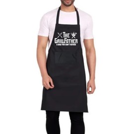 PB TECH Novelty Apron for Men – ‘The GrillFather’ BBQ Joke Apron – Perfect Novelty Birthday or Father’s Day Gift