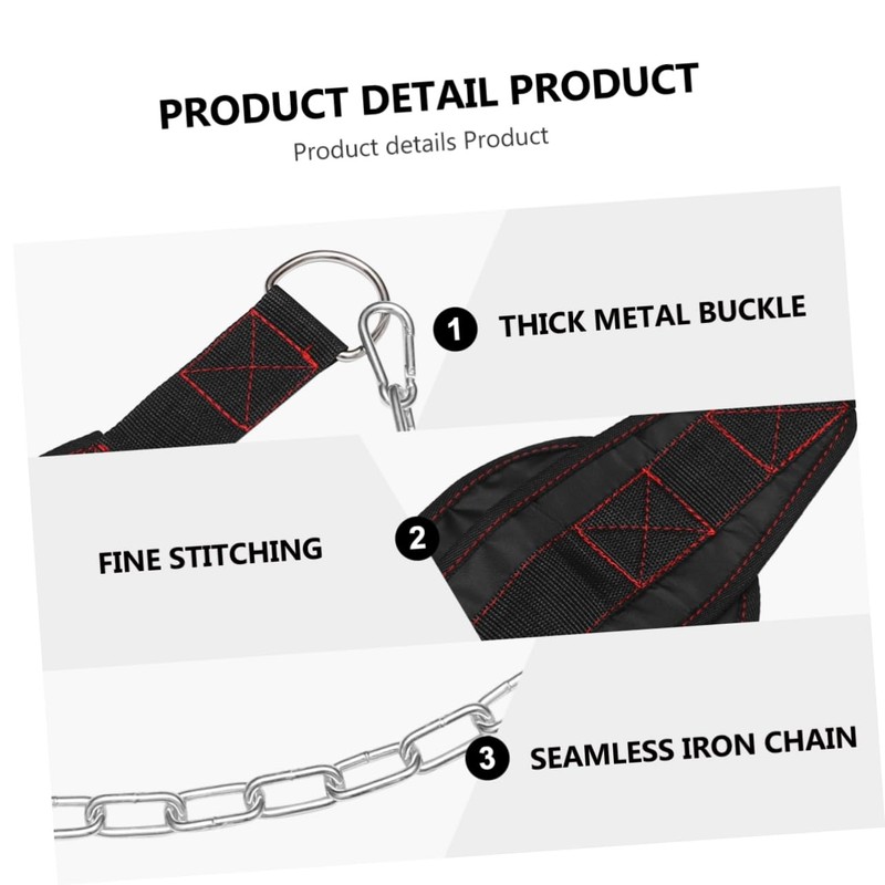 BESPORTBLE Weightlifting Belt with Chain for Enhanced Resistance Training Comfortable