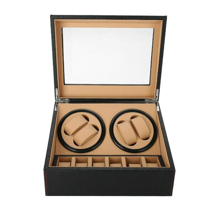 YIYIBYUS AC 100-240V Watch Storage Display Box,4+6 Automatic Watch Winder