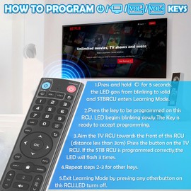 V3 Voice Remote Control for vSeeBox, Replacement for V5 Pro/V3 Plus & Max/Elite/V2 Pro/V1 Series, Universal TV Control and Setup