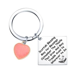 UIEOA Scottish Enthusiast Gifts Scotland Gifts Scottish Thistle Keychain Scottish Thistle Charm Gifts For Daughter Scotland's National Flower Jewelry Encouragement Gifts For Women Best Friend Keychain
