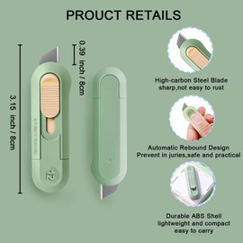 Box Cutter Retractable,Package Opener, Easy Slide Retractable Cute Box Cutter for for opening daily express boxes, envelopes, packages and more (Left handed box cutter)