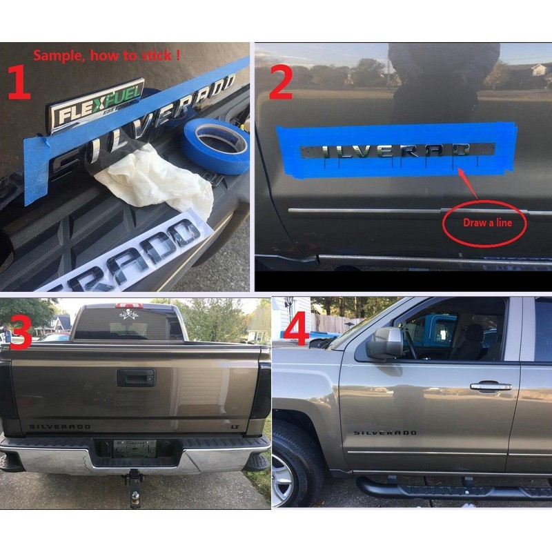 Aimoll 1pc Replacement for Silverado Nameplate Letter Emblem,Badge 3D Emblem