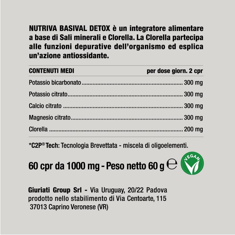 NUTRIVA Basival Detox, integratore alimentare a base di Sali minerali