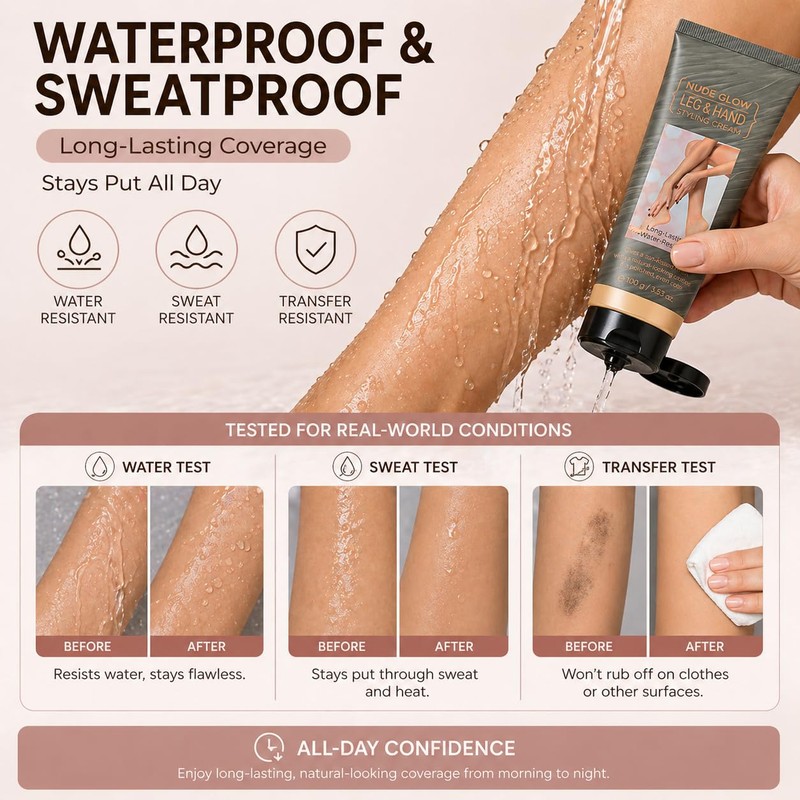 Body Coverage Prefector Cream, Leg Makeup Waterproof No Transfer, Tattoo