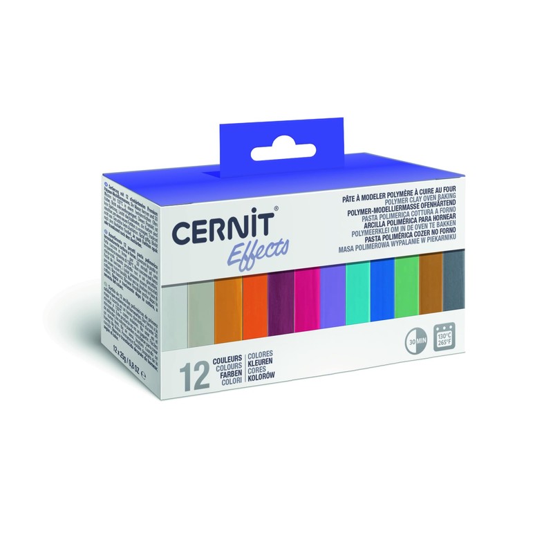 Cernit CEASS003C - Set of 12 Colours Oven Hardening Polymer