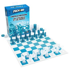 Pack & Go Juego de Mesa de ajedrez y Damas de Spin Master Games Juego portátil de 2 Jugadores Juego de ajedrez para Adultos y niños de 8 años en adelante