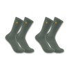Carhartt Men's Force Midweight Crew Sock 2 Pack, Dusty Olive,