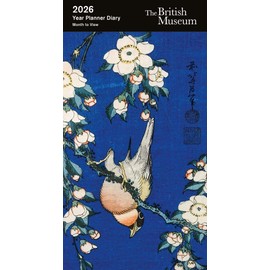 Museums & Galleries 2026 Slimline Year Planner 2026 Month To View Diary - British Museum - Bullfinch and Weeping Cherry Tree