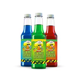 TOXIC WASTE Sour Snow Cone Syrup Pack - Three 12 oz bottles of flavor - Cherry, Blue Razz, & Green Apple, Made in USA - Nut, Soy, Dairy Free - Flavor Fluffy or Crunchy Snow Cones by Hawaiian Shaved Ice