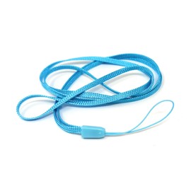 System-S 5x Neck Strap with Loop for Smartphone MP3 Player Blue