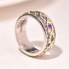Fashion 18k Gold Ruby Sapphire Ring 925 Sterling Silver Shiny