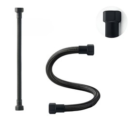 LAXARA DVGW Premium Coloured Flex Hose Black and White 3/8 Inch to 1/2 Inch Outer Diameter on Both Sides in Selectable Styles (3/8 Inch Black | Matte Black, 30 cm)
