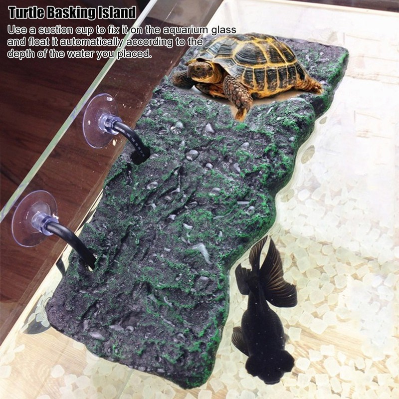 Automatic Water Turtle Basking Floating Island with Suction Cup for