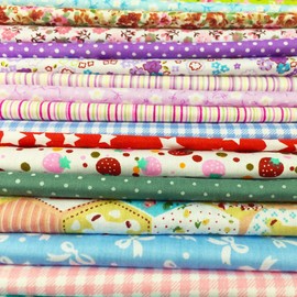 flic-flac Cotton Craft Fabric Bundle Squares Patchwork Lint DIY Sewing Scrapbooking Quilting Dot Pattern Artcraft (50pcs, 8 x 8 inches)