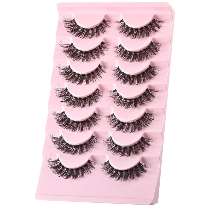 FARRED Cat Eye Lashes Natural Eyelashes Short Wispy Lash Strips