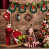Jetec 10 Pcs Small Christmas Window Wreath with Red Bow