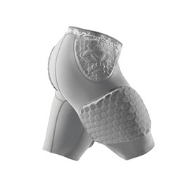 McDavid Hex Dual-Density Shorts with Contoured Wrap-Around Thigh, Gray, Large