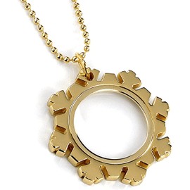 Pretty Golden Color Pendant Magnifying Glass Snowflake Necklace Magnifier 3x Magnifying Neck Magnifier Evokes Clear Vision. Bonus Card Magnifier (2 Style Chain, 1 Style Randomly)