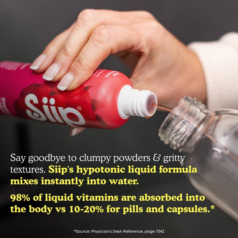 Siip Hydrate Liquid Electrolytes & Vitamins, Makes 30 Drinks, with