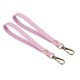 PATIKIL 8 Inch Wristlet Strap, 2 Pack PU Leather Wristlet Keychain Wrist Strap Replacement with Bronze Metal Key Ring Lock for Wallet Purse Key, Pink