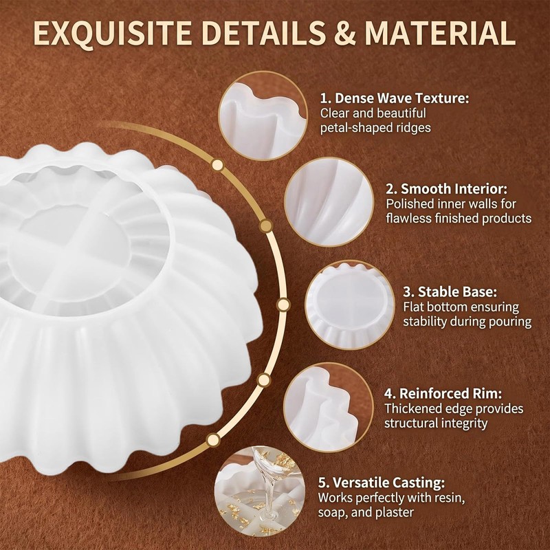 Silicone Resin Bowl Mold Flower Tray