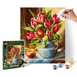 noris Schipper 609240796 Painting by Numbers 24 x 30 cm Tulip Bouquet
