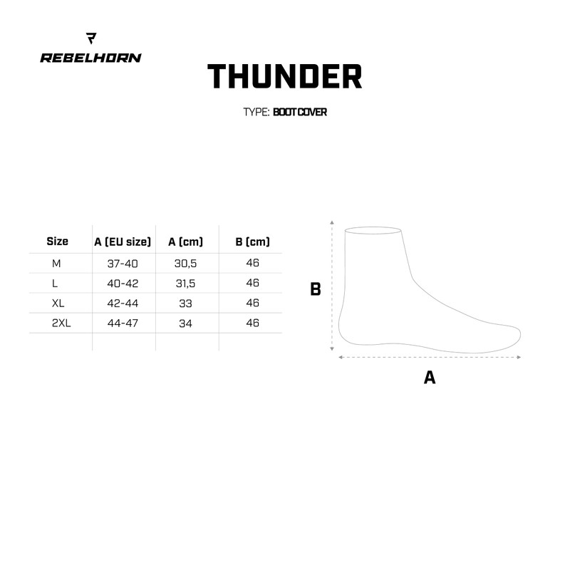 REBELHORN Thunder Wasserdicht Regenschutz für Motorradstiefel Rutschfeste Sohle Elastische Bänder