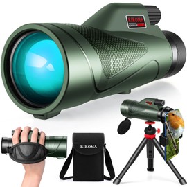 12x60 HD Monocular Telescope with Smartphone Adapter Tripod & Portable Bag, Larger Night Vision Monoculars for Adults with BAK4 Prism & FMC Lens, Suitable for Bird Watching Hunting Hiking Camping