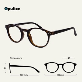 OPULIZE Zen Reading Glasses 2 Pack Cool Round Frame Spring Hinges Scratch Resistant Shiny Dark Brown Pink Matte Purple Turquoise Mens Womens RRRR24-245Q +2.50