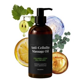 240ml Collagen Cellulite Oil - Anti Cellulite Massage Oil - Refreshing Aromatherapy Firming Body Oil with Lemon Peel & Grapefruit (Lemon)