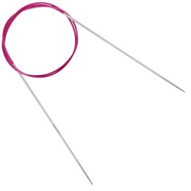 Reessy 2.0 mm Circular Knitting Needles 80 cm Long, Stainless Steel Round Knitting Needle with Flexible Cable, Round Needles with Size Marked, Fixed Circular Knitting Pins for Knit Project